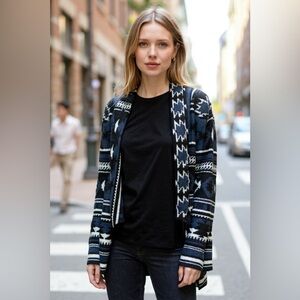 Anthropologie Western Dolan Santiam Womens Cardigan Sweater Blanket Open Aztec S